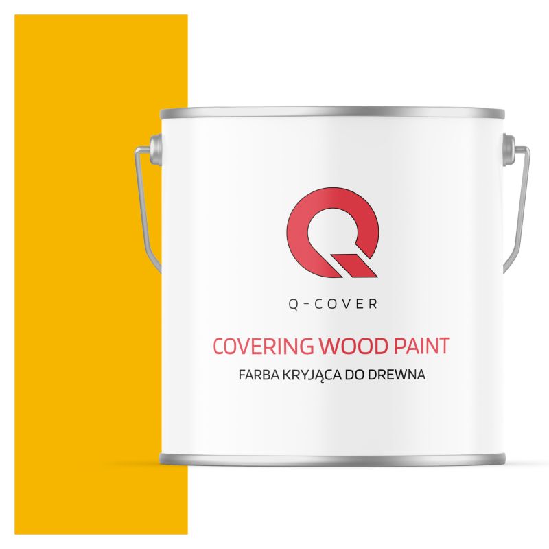 Farba Kryjąca do Drewna Q-Cover Żółty Kadmowy RAL1021 Półmat 5L