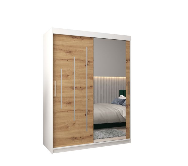 Szafa przesuwna Garderoba Abiks YORK 2 150 biały/artisan 1 szt.