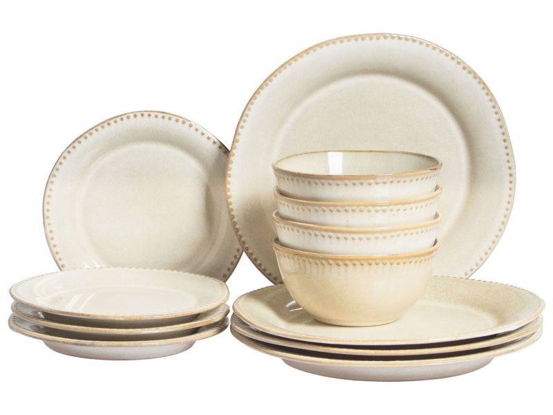 Zastawa stołowa 12-częściowa Chervil Kamionka 1 kpl