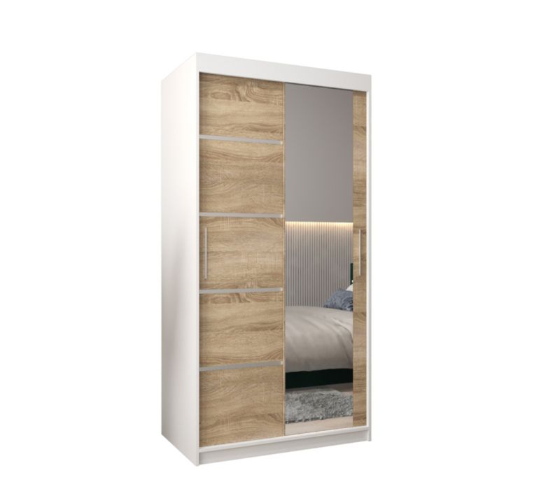 Szafa przesuwna Garderoba Abiks Verona 2 100 biały + sonoma 1 szt.