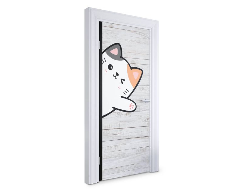 Naklejka samoprzylepna na drzwi Wallfluent 85x205 cm Wesoły kotek 1 szt.