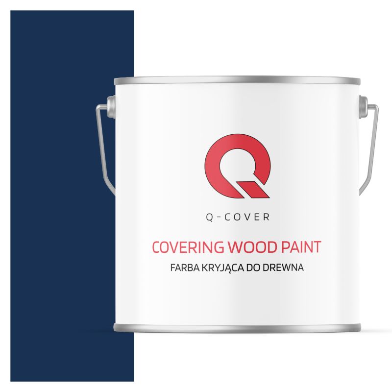 Farba Kryjąca do Drewna Q-Cover Niebieski Kobaltowy RAL5013 Satyna 5L