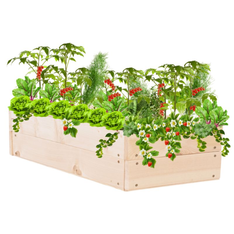 Skrzynia na warzywa MODO24 grządka naturalne drewno 18x120x30 cm 1 szt.