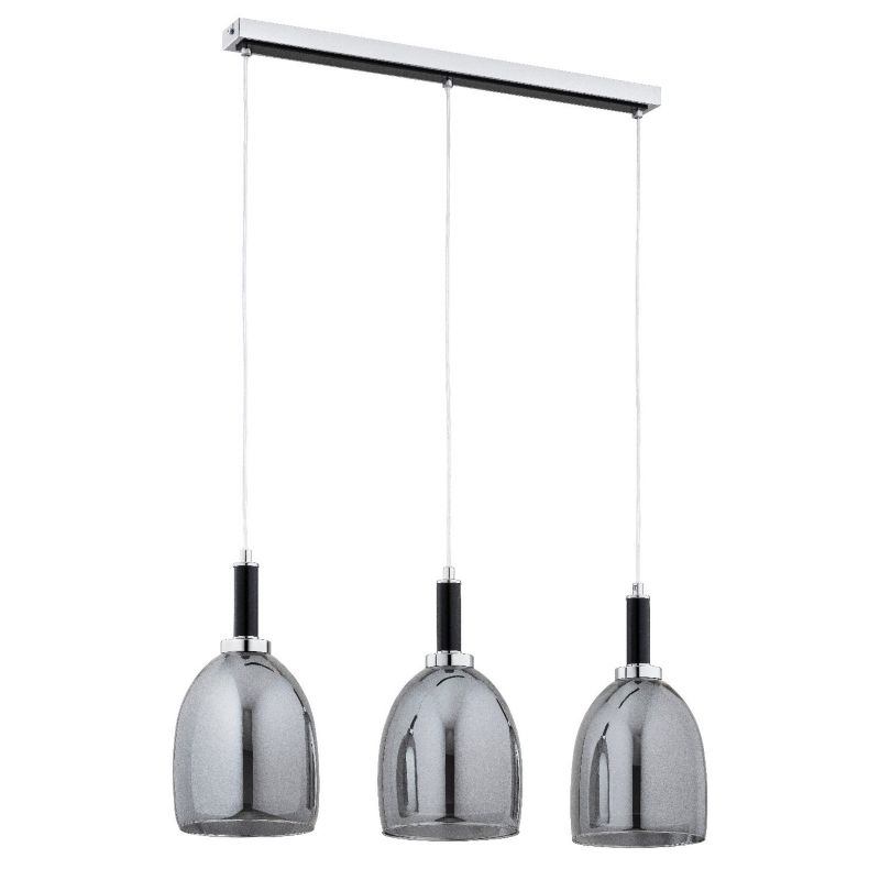 Lampa wisząca Alfa Lissy 4887 chromowana czarna-dymiona nowoczesna 3xE27 x 15W 1 szt.