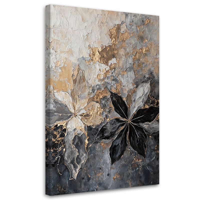 Obraz na płótnie Feeby Liście Abstrakcja Tekstura Złoty 60x90cm 1szt