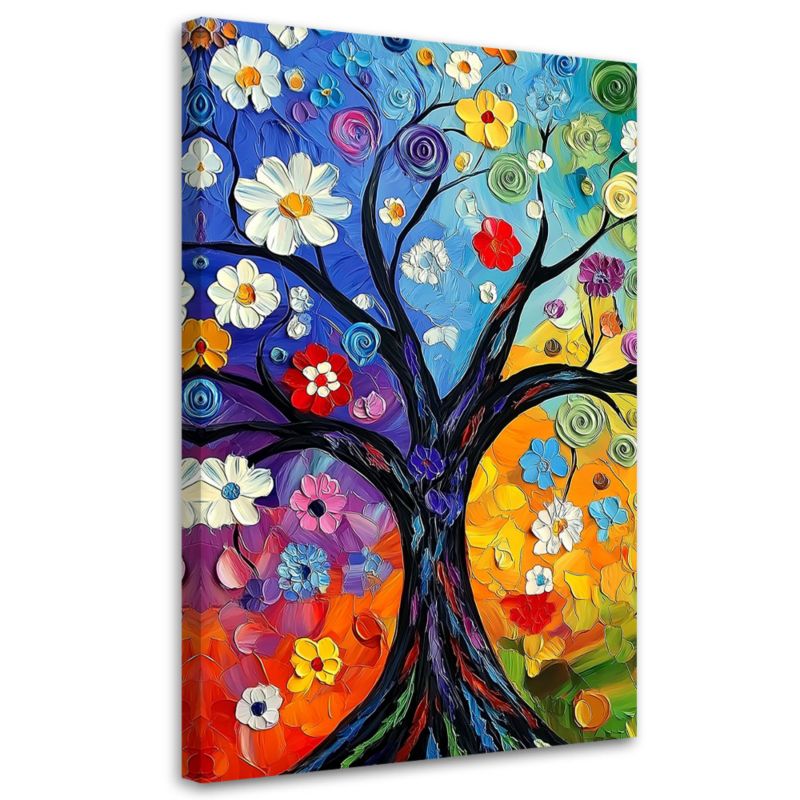 Obraz na płótnie Feeby Kolorowe Drzewo Życia 40x60cm 1szt