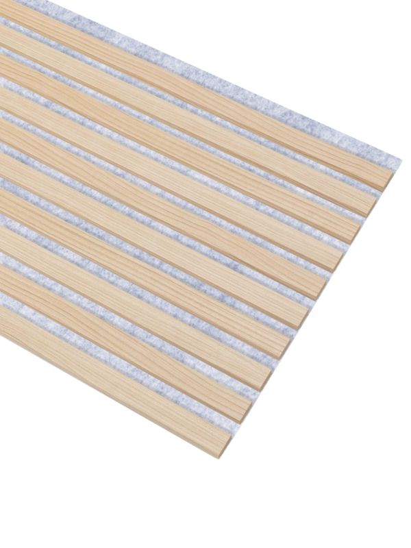 Lamele Ścienne na Filcu Szarym SunWood 275x46cm Panele Dekoracyjne Kremowe Riva 1 szt.