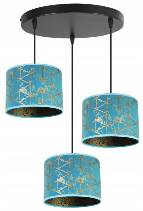 Lampa sufitowa wisząca okrągła Light Home LH Werona 3x E27 60W niebieski 1szt.