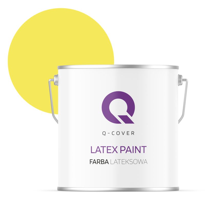 Farba Lateksowa Do Ścian i Sufitów Q-Cover Cytrynowy H7276 Głęboki Mat 5L
