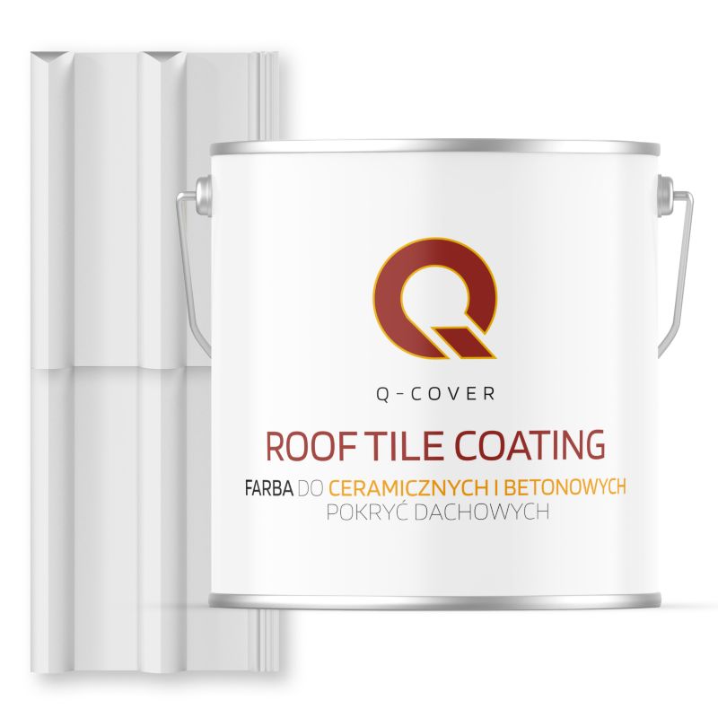 Farba do Dachów Ceramicznych i Betonowych Pokryć Dachowych Q-Cover Biały drogowy RAL9016 Mat 5L