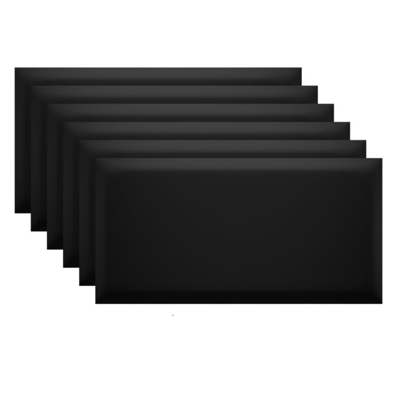 Panel ścienny tapicerowany Marbet Design SOFTLINE 60x30 cm RIVIERA100 czarna x6 szt.