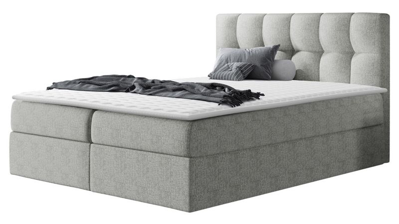 Łóżko kontynentalne MIRJAN 24 Rico 200x200 strukturalny popiel 1 szt.