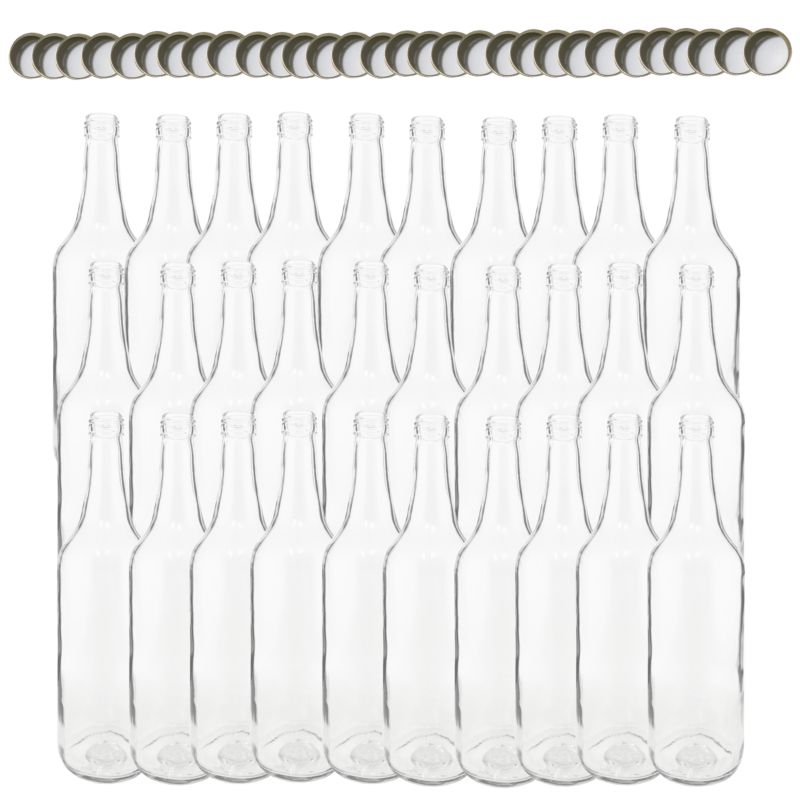 Butelki szklane MODO24 700 ml na soki nalewki syropy i ocet fi 28 z nakrętkami 30 szt.
