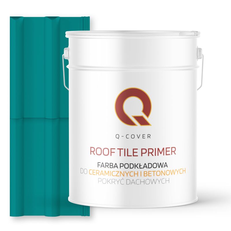 Farba Podkładowa do Dachów Ceramicznych i Betonowych Pokryć Dachowych Q-Cover Niebieski turkusowy RAL5018 10L