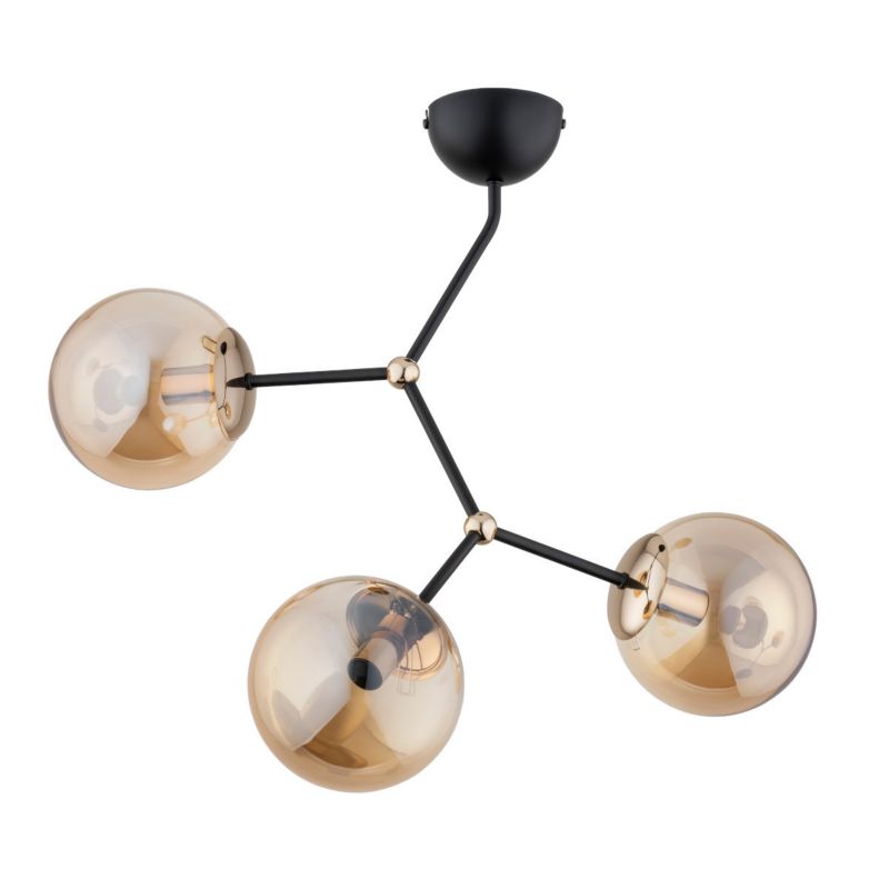 Lampa sufitowa Alfa Carmina czarno-bursztynowy wym: 52 x 33 x 56 cm 3xE14 x 10W 1 szt.