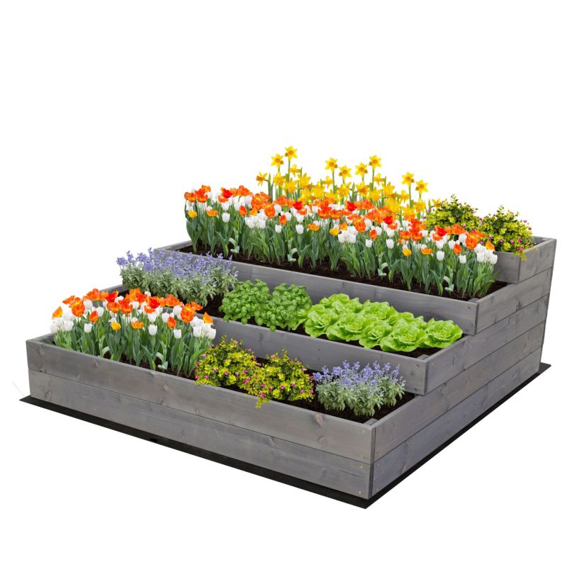 Skrzynia ogrodowa MODO24 45x117x120 cm szara impregnacja szeroki wysoki 1 szt.