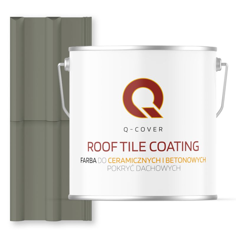 Farba do Dachów Ceramicznych i Betonowych Pokryć Dachowych Q-Cover Cementowy szary RAL7033 Mat 5L