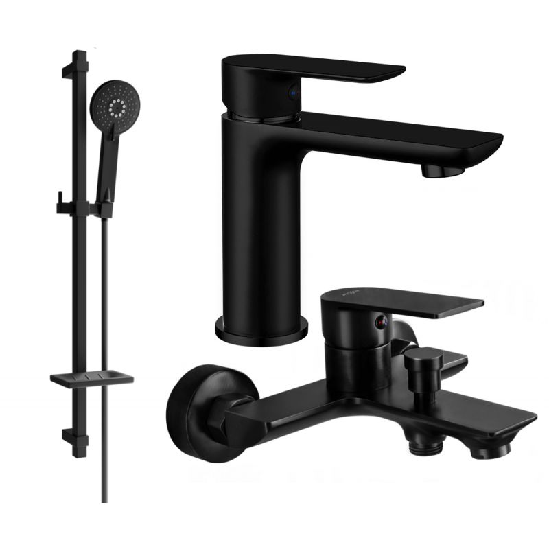 Zestaw wannowy Mexen Alfa czarny 745703DQ40-70 1 szt.