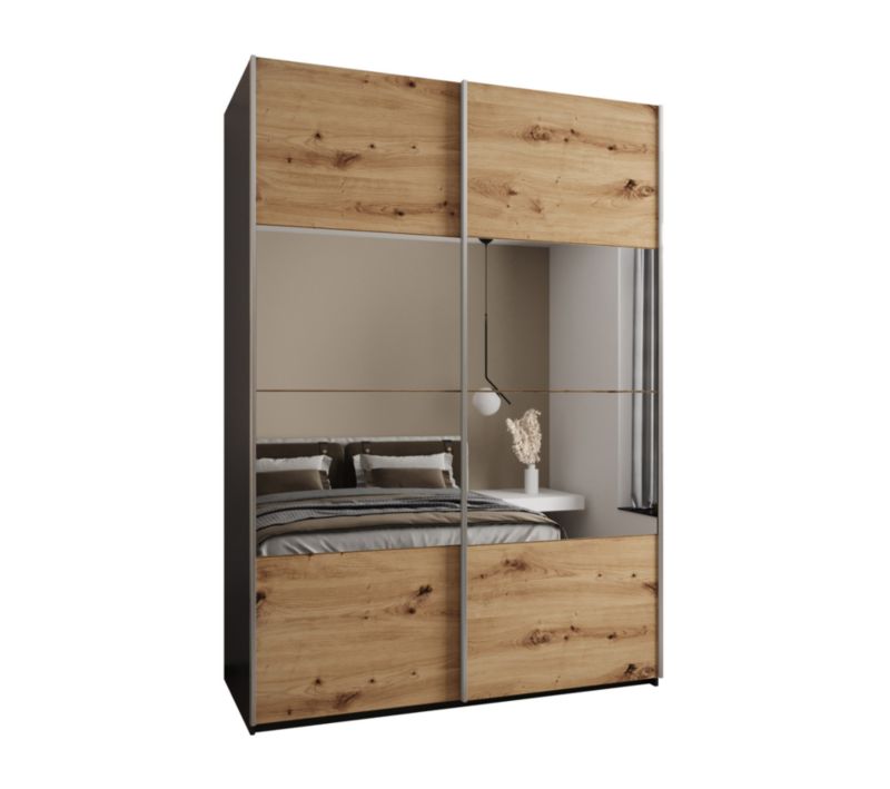 Szafa przesuwna Abiks LUX 4 wysoka szer.170cm czarny/artisan/srebrny 1szt.