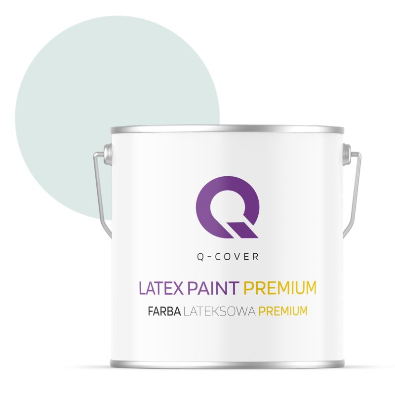 Farba Lateksowa Premium Plamoodporna do Ścian i Sufitów Q-Cover Biel złamana w turkusowy H1576 Głęboki Mat 5L