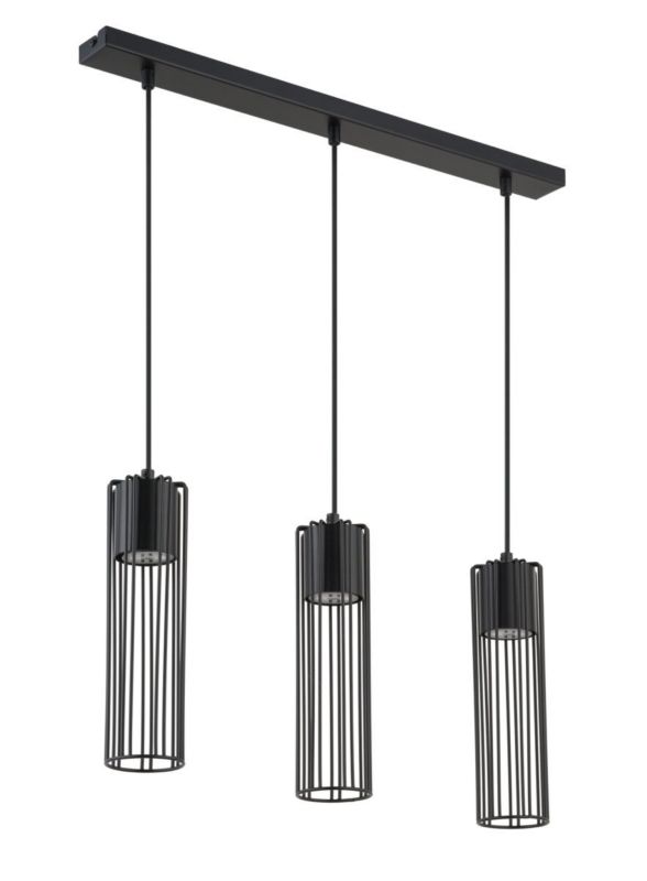 Lampa wisząca Sigma Lighting Fobia 2397 czarna dekoracyjna 3xGU10 x 1 szt.