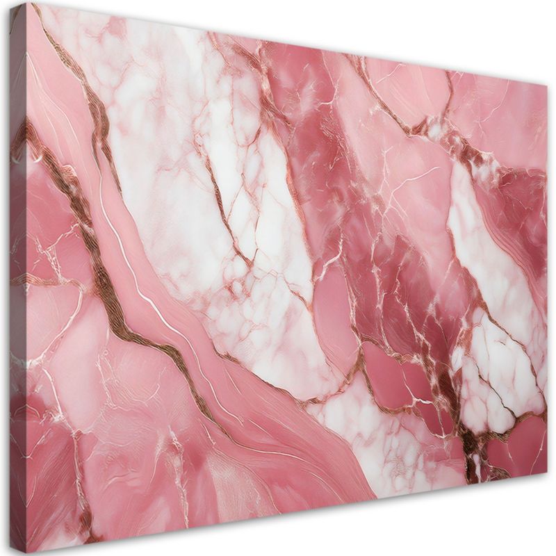 Obraz na płótnie Feeby Różowy Marmur Kamień Elementy Złota 120x80cm 1szt