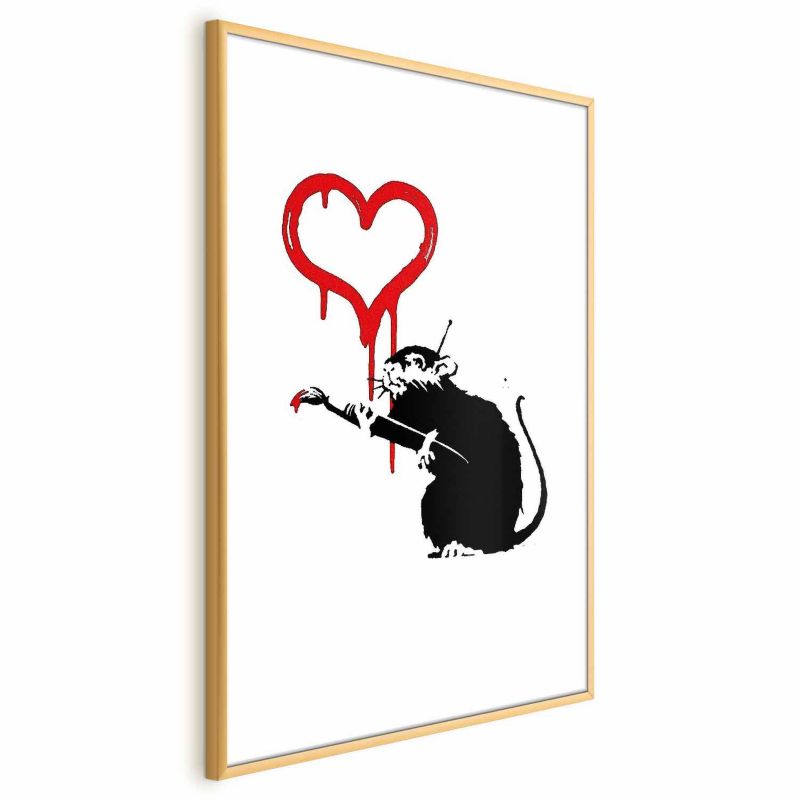Plakat Artgeist Love Rat 21x30 cm z ramą złotą 1 szt