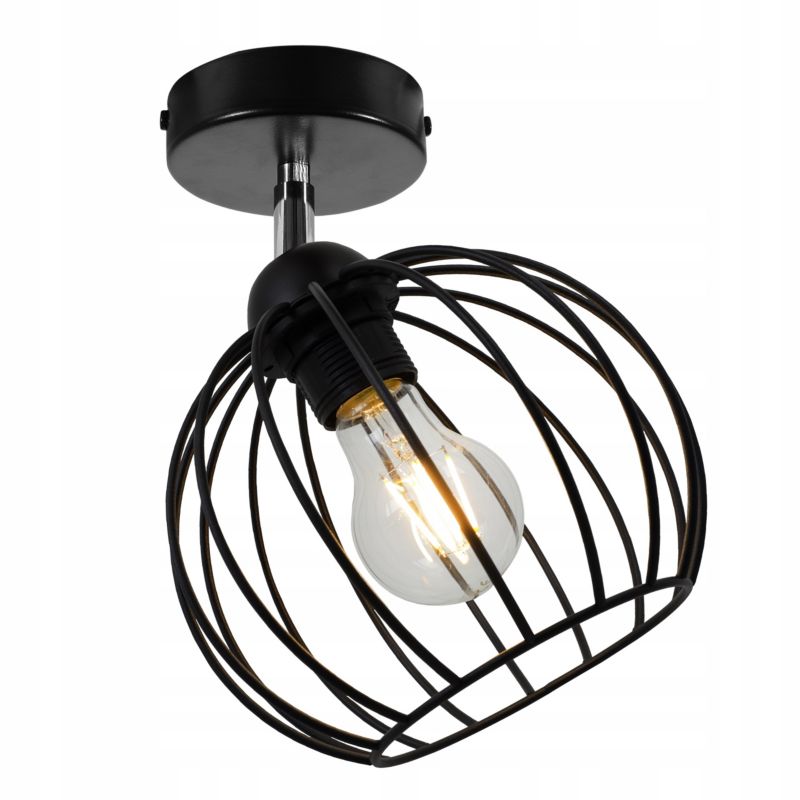 Lampa sufitowa kinkiet skośny Light Home LH Nuvola 1x E27 60W kula czarny 1szt.