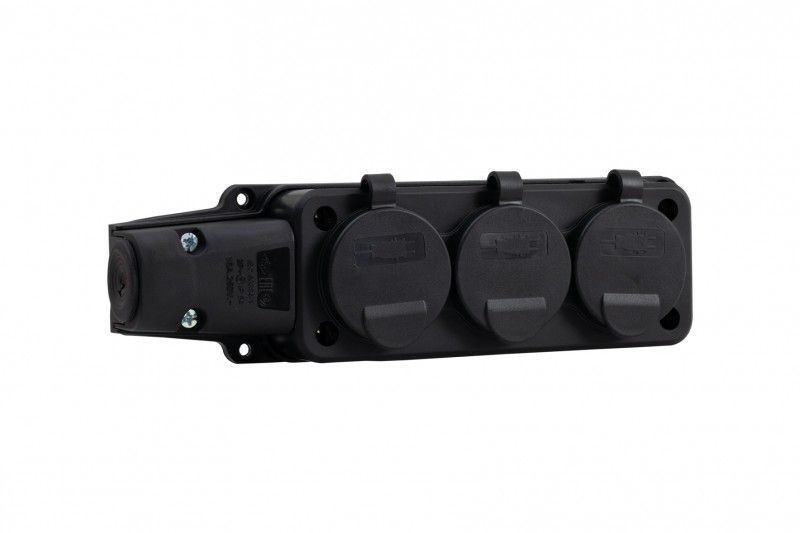 Rozgałęźnik F-elektro gumowy do przedłużacza 3-gnazda IP44 16A F6.0372 1szt.