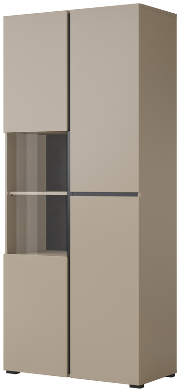 Dwudrzwiowa wysoka półwitryna do salonu 80 cm CROSS