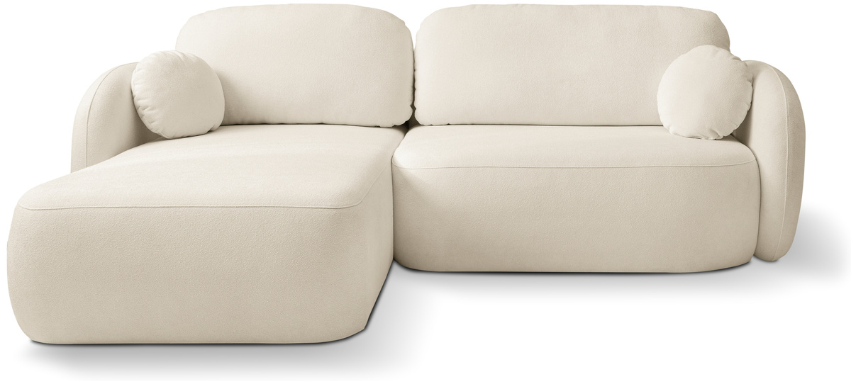 Rozkładany narożnik do salonu z funkcją spania beżowy OMERO