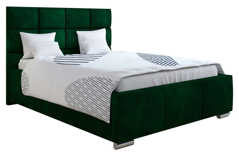 Małe łóżko młodzieżowe 90x200 cm PLADA butelkowa zieleń