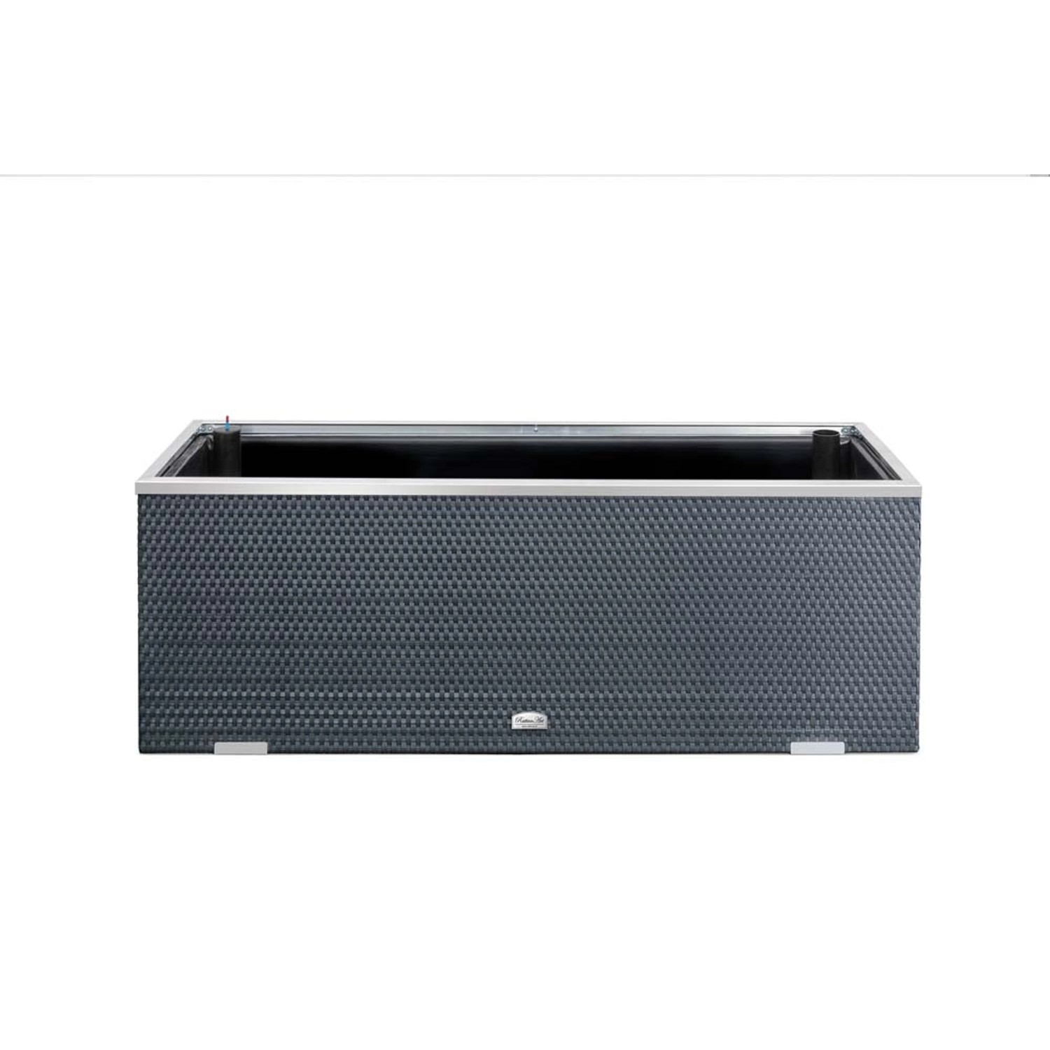 Donica rattanowa z nawodnieniem grafit - 125 x 39 x 43 cm