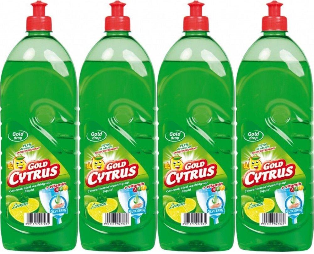 4x Płyn do naczyń Gold Drop Cytrus, cytrynowy, 1l