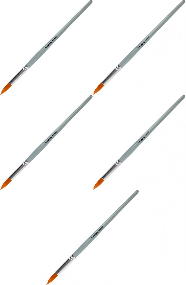 5x Pędzel Happy Color hobby, nr 10, syntetyk, okrągły, 1 sztuka