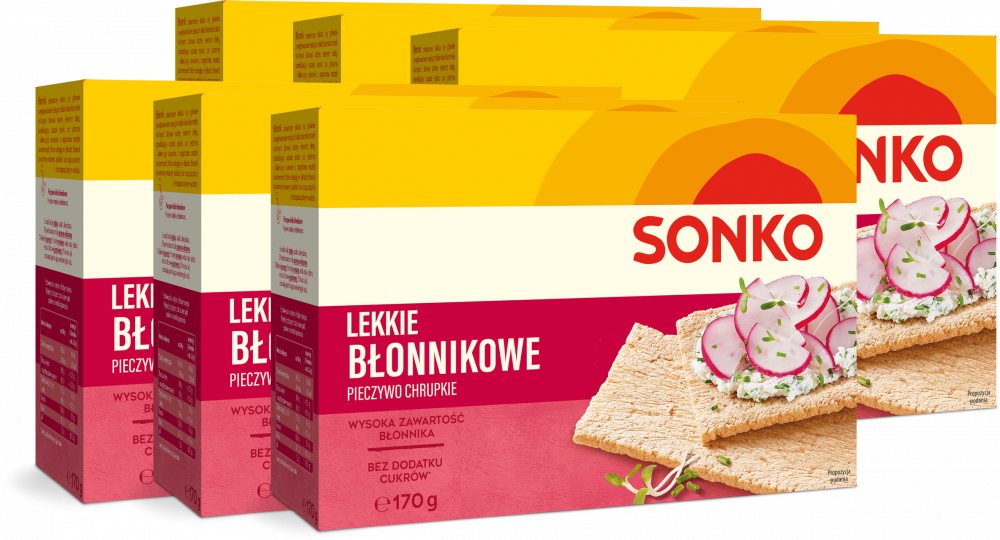 6x Pieczywo lekkie Sonko, błonnikowe, 170g