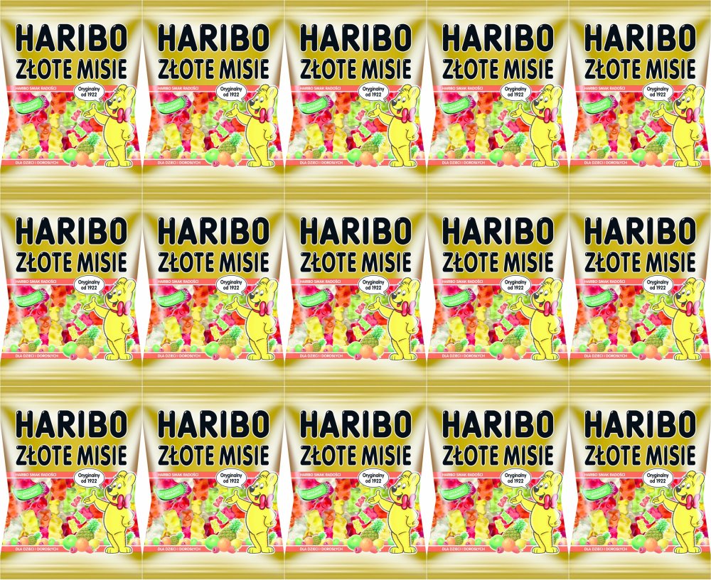 15x Żelki Haribo Goldbaren Złote misie, mix smaków owocowych, 85g