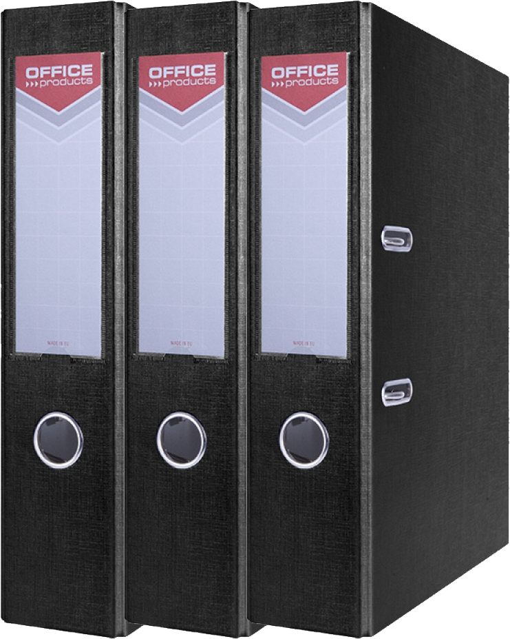 3x Segregator A4 Office Products Officer, szerokość grzbietu 75mm, czarny