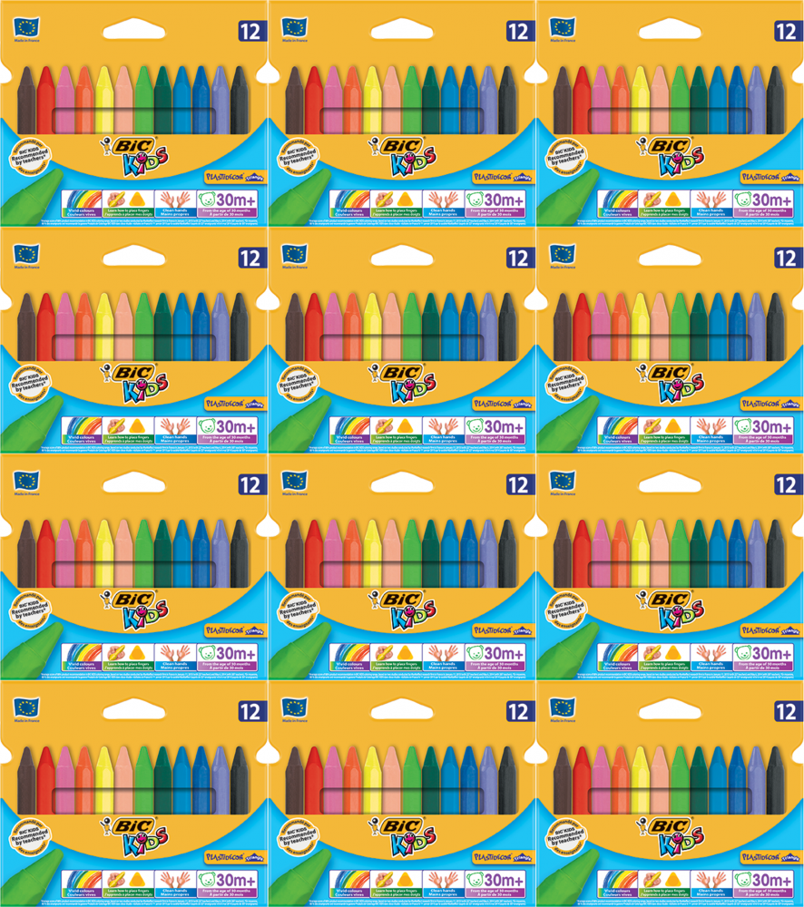 12x Kredki świecowe BIC Kids Plastidecor Triangle, 12 sztuk, mix kolorów