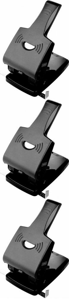 3x Dziurkacz D.Rect 0415, do 65 kartek, czarny