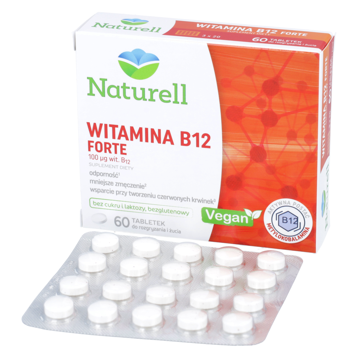 Naturell witamina b12 forte, 60 tablek do ssania