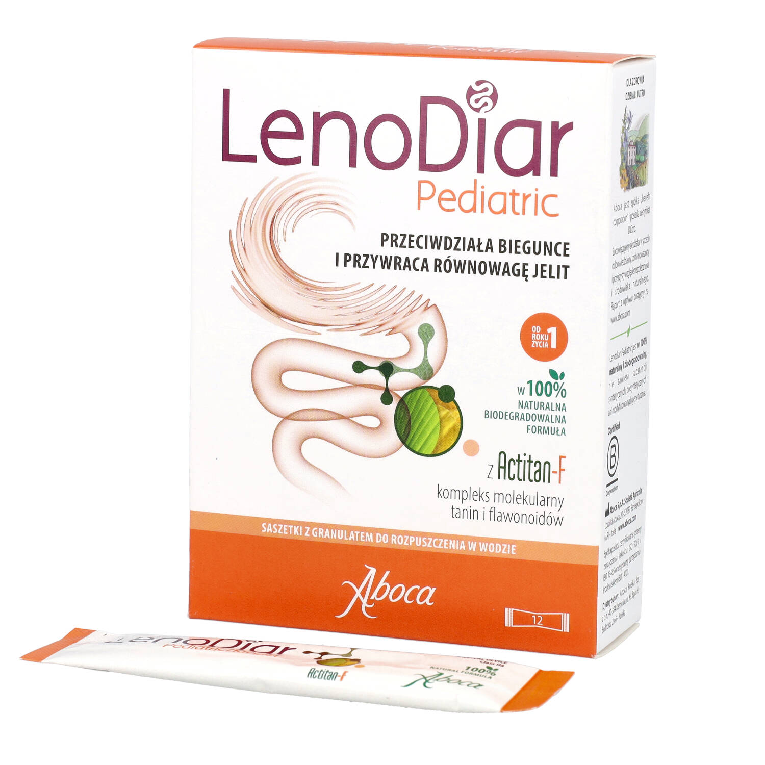 Lenodiar pediatric - wsparcie przy biegunce, 12 saszetek