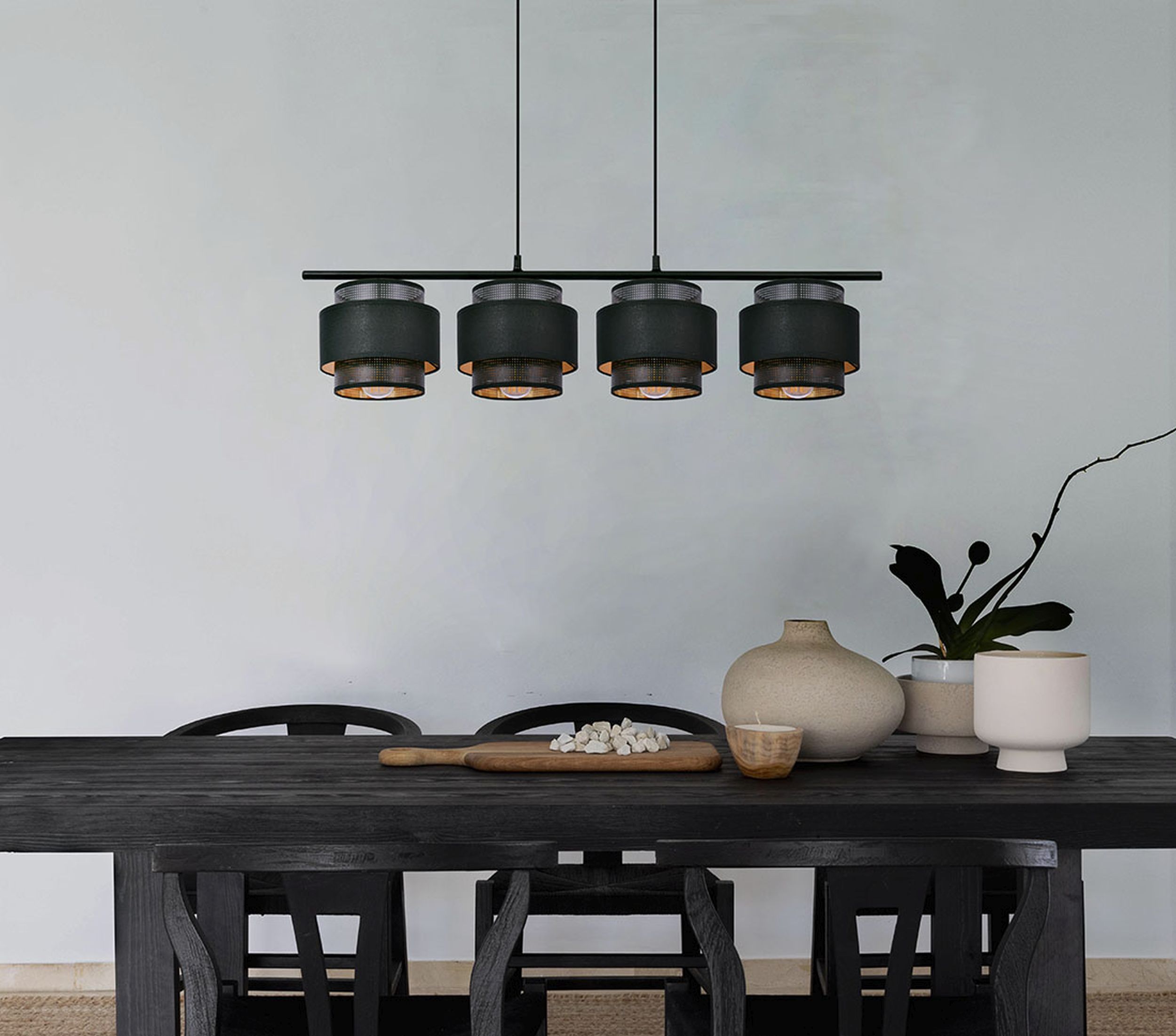 Kaja Amos lampa wisząca 4x40W czarny/złoty K-5283