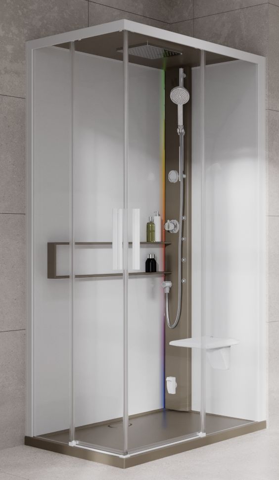 Novellini Glax 2 2.0 A kabina z hydromasażem 90x70 cm prawa parowa z brodzikiem corda G22A9070DM5-1TU