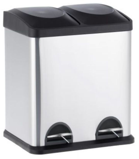 Merida sortownik na odpady 2x15 l dwukomorowy stal mat KIM702 - Wysyłka w 24h