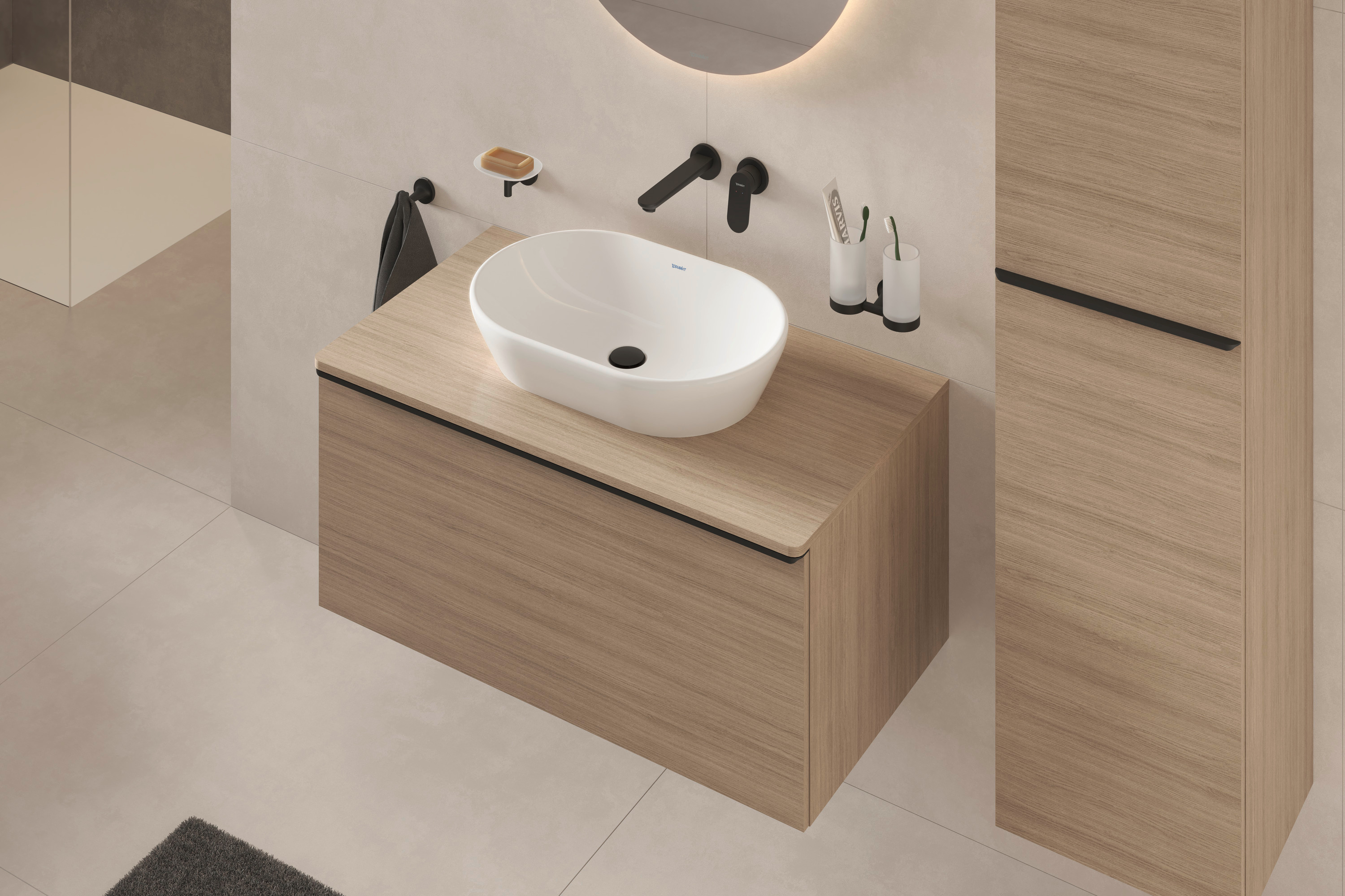 Duravit Wave bateria umywalkowa podtynkowa czarny mat WA1070004046