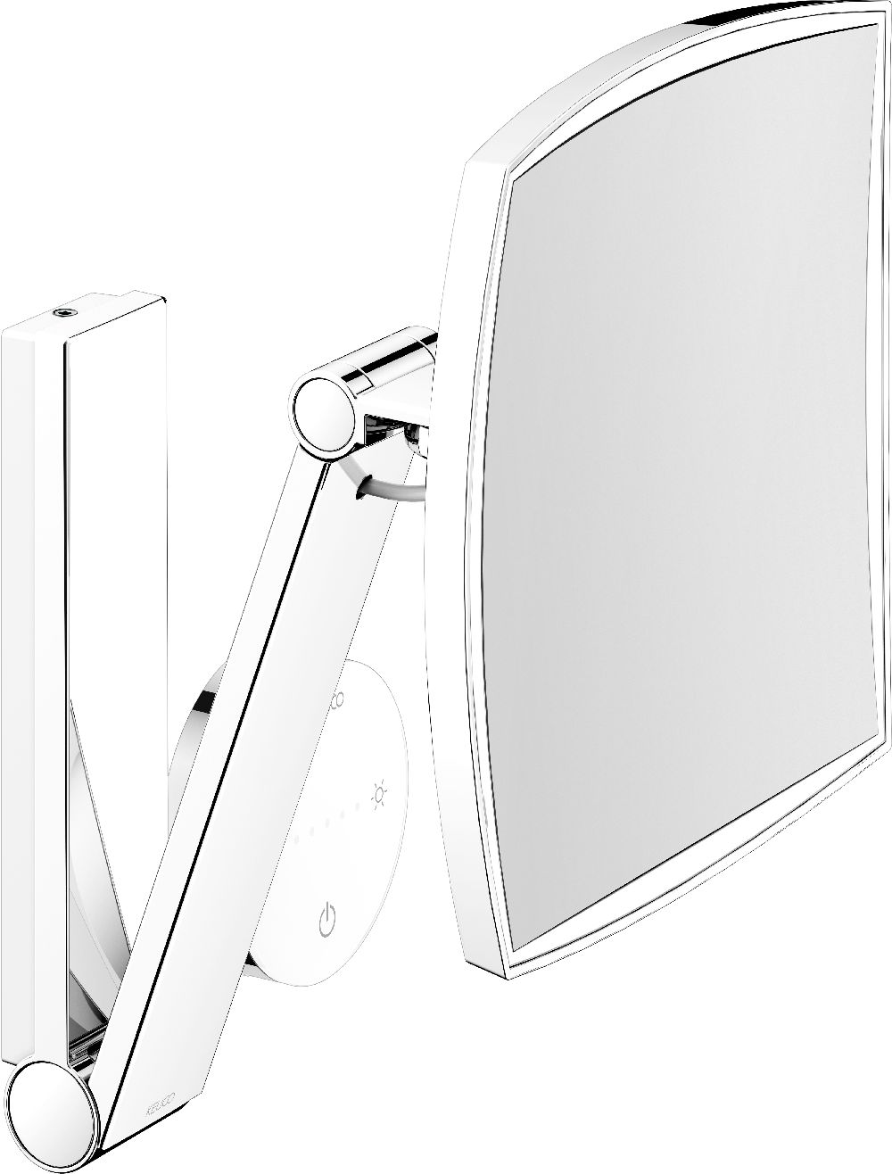 Keuco Cosmetic mirrors lusterko kosmetyczne 20x31 cm prostokątne z oświetleniem nikiel szczotkowany 17613059002