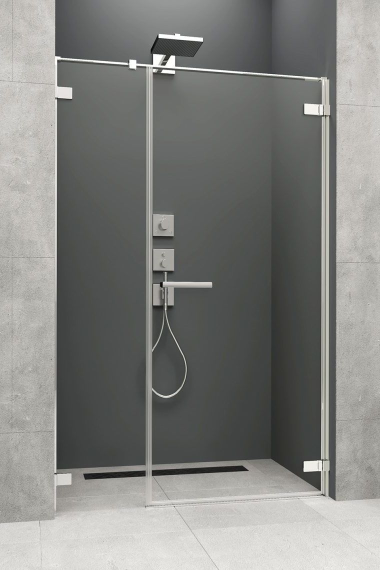 Radaway Arta DWS drzwi prysznicowe 100 cm ze ścianką stałą prawe chrom+/szkło przezroczyste 386628-03-01R/386091-03-01R