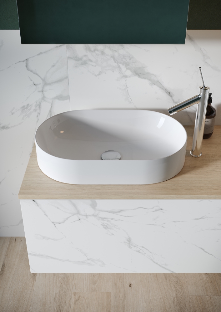 Cersanit Inverto umywalka 60x35 cm nablatowa EcoBox biała K671-009-ECO