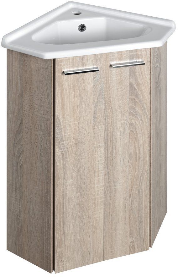 Aqualine Zoja szafka 39x39x74 cm podumywalkowa wisząca dąb platin 50344